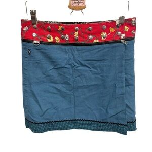 Zand Amsterdam adjustable reversible snap skirt corduroy free size boho colorful